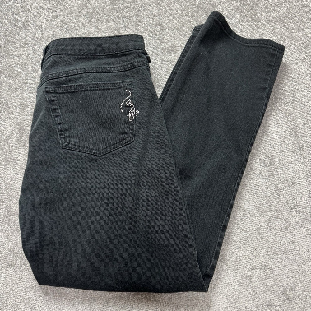 Vintage Y2K Phat Fashions Silver Label Black Straight Jeans Cat Size 13